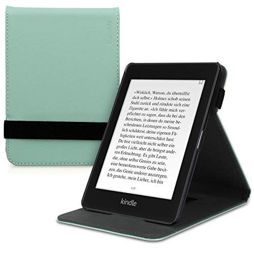 kwmobile 対応: Amazon Kindle Paperwhite (10. Gen - 2018) ケース - リストストラップ と スタンド 付き - 電子書籍 保護ケース ミント
