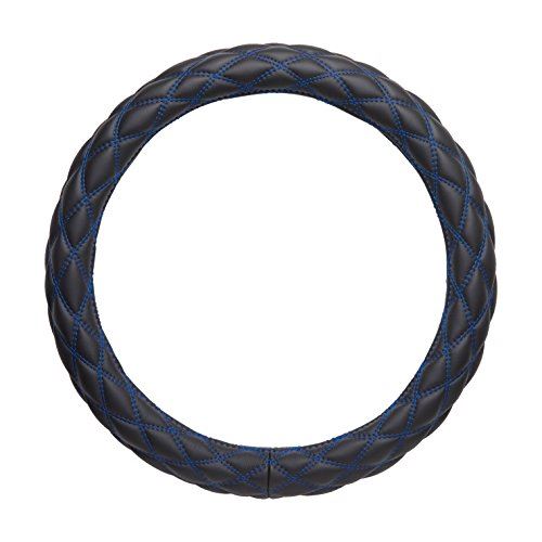 雅 極太ハンドルカバー NEWブレイクキルト ダブルステッチダイヤ LM マットブラック×ブルー HC-BQW-LMMBKBL