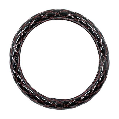 雅 極太ハンドルカバー NEWブレイクキルト ダブルステッチダイヤ LM ブラック×レッド MHC-BQW-LMBKWI