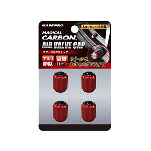 HASEPRO (ハセ・プロ) マジカルカーボン【エアーバルブキャップ】4個入り (レッド) CAV-1R