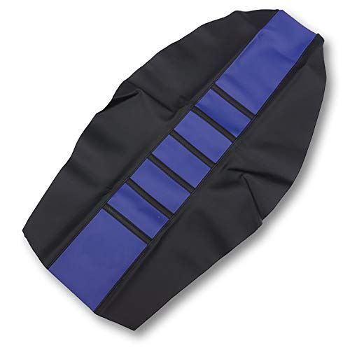 【VICHE CATT】 オフロード モトクロス バイク 汎用 シート クッション カバー ストライプ (青色)