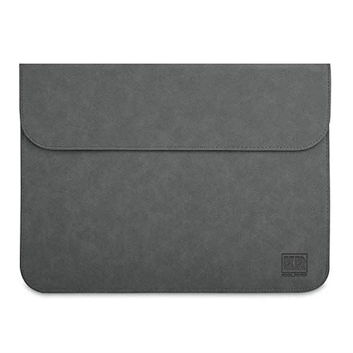 Surface Laptop Go (12.4 インチ) ケース/カバー レザー ポーチ/カバン スリーブ上質 高級PU レザー サーフェス ラップトップ Go用ケース おしゃれ タブレットケース(ダークグレー)