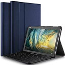 【PCATEC】Huawei MediaPad M5 Lite10 /BAH2-W19 専用 超薄レザーケース付き Bluetooth キーボード☆US配列☆日本語かな入力対応 (M5 Lite 10専用, ネイビーブルー)