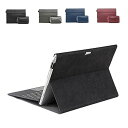 Surface Pro 7 ケース/カバー 手帳型 上質 高級PU レザー 電源収納ポーチ付き おしゃれ サーフェスプロ 7 手帳型タイプ レザー ケース/カバ...