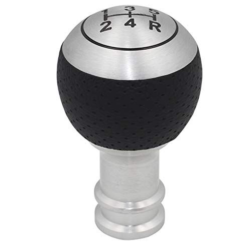 Sakan 車用 シフトノブ 丸型 シフトカバー 5速 8.6 * 5.2cm レザー ブラック ブラック5速