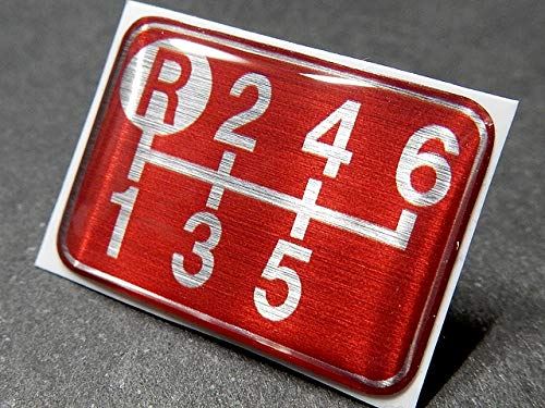 Tuningfan シフトパターン エンブレム レッド 左上R 6速MT車用 フォワード エルフ ...
