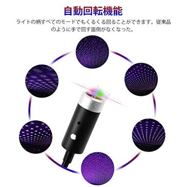 Catland LED 車用 イルミネーション 藍紫色 モードライト 雰囲気 USB式ライト ブルー 車載 ランプ レッド 星空 自動回転式 音声反応 高輝度 車内装飾用 取付簡単 パーティー クリスマス 誕生日 飾り付け カラオケ キャンプ場 汎用