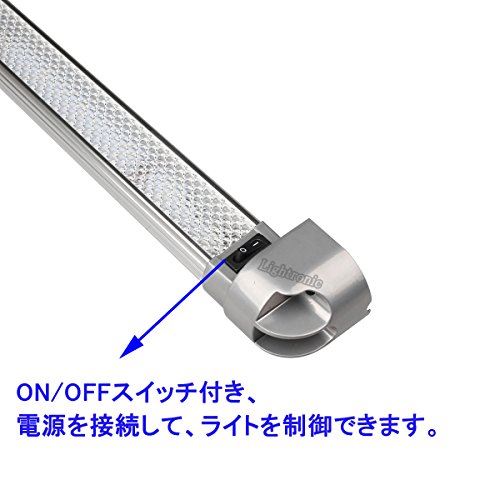 LEDルームライト 車内・室内照明 貨物灯 6000K白光 55CM 12W 1200ルーメン ON/OFF スイッチ付き 180°角度調整可 ハイエース 軽バン トラック キャンピングカー 船舶のインテリアに 12V/24V兼用 (1本) 12W 55cm 1個