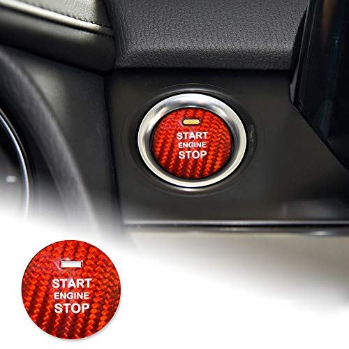 AIRSPEED 炭素繊維 車エ ンジン 開始 ボタン ステッカー 内側 トリム に適 マツダ Axela アテンザ CX-3 CX-4 CX-5 CX-8 MX-5 アクセサリ（赤） red