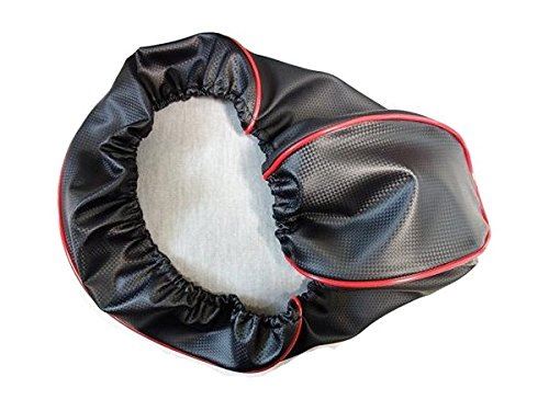 国産品■3型シグナスX/SR (1YP/1MS) 専用カスタムシートカバー 座面：ディンプル生地/サイド：カーボン調/レッドパイピング 口ゴム式 1YP-BK/CAR