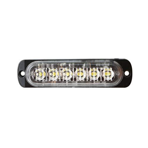 VORCOOL ストロボライト 18W 12-24V 6LED ストロボ 緊急用 緊急用ランプ トラックルーフトップストロボ ライトバー (白)