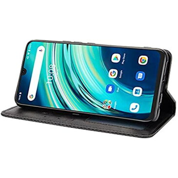 Goevce For UMIDIGI A9 PRO ケース 手帳型 カバー PU革 横置き スタンド機能 マグネット式 横開き 薄型 軽量 全面保護 指紋防止 スマホケース (ブラック)