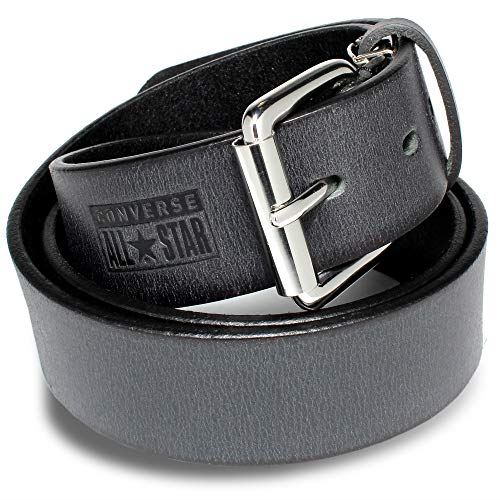 CONVERS(コンバース） 35mm メンズ グレインレザー 本革 牛吟一枚革 カジュアルベルト CVB-4092 ブラック