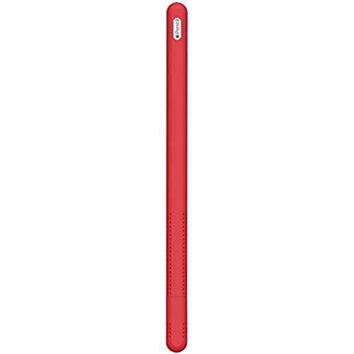 FRTMA 相互運用性Apple Pencilス（第2世代）フルレザーペンシルケースシリコンノンスリップグリップハンドル + ペン先カバ−（2個）、iPad Pro 12.9