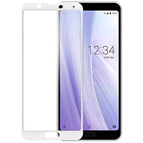 AQUOS sense3 plus/AQUOS sense3 plus サウンド SHV46 / SH-M11 強化ガラスフィルム 3D 曲面 全面保護 フルカバー 9H (ホワイト)