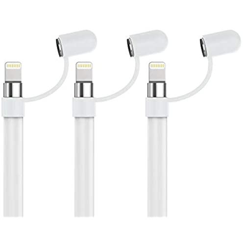 [3個セット] FUKUSHOP Apple Pencil カバー Apple Pencil キャップ ホルダー ソフト シリコーン製 iPencil アクセサリー 紛失防止 落下防止 Apple Pencil 第1世代対応 / iPad 10.2 2019 / iPad Air 3 10.5 / iPad Pro Pencil / iPad 第6 世代 第5世代 Pencil 対応 (ホワイト)