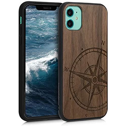 kwmobile 対応: Apple iPhone 11 木製ケース - 木製 携帯ケース TPUバンパー - ナチュラル ウッド スタイル デザイン レトロコンパス 18 kwmobile 対応: Apple iPhone 11 木製ケース - 木製 携帯ケース TPUバンパー - ナチュラル ウッド スタイル デザイン レトロコンパス 18