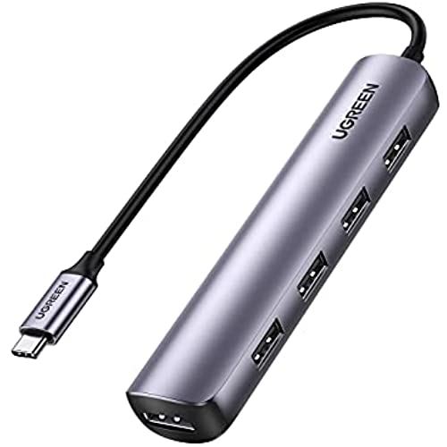 UGREEN USB Cハブマルチポートアダプター HDMI 5-IN-1 スリムハブ 4*USB3.0ポート 5Gbps超高速データ転送用 4K HDMI出力 Macbook Pro、Macbook Air、iPad Pro、XPSなどと互換性あり
