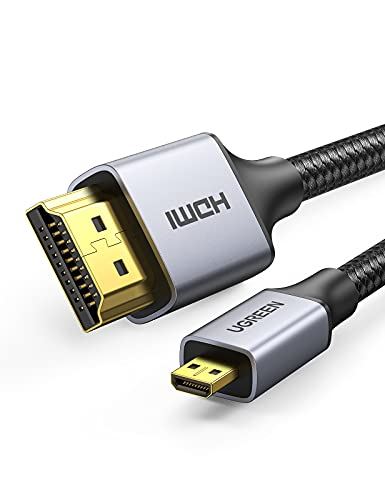 UGREEN Micro HDMI to HDMI ケーブル マイクロHDMI HDMI ケーブル 3D対応 4K 60Hz 高解像度 テレビ デジカメ アクションカメラ GoPro 2018/Hero 7 6 5/Raspberry Pi ...