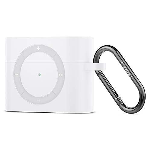 【Spigen】 AirPods Pro ケース カバー iPod shuffle 完全再現 カラビナ リング 付き シリコン 収納ケース 衝撃 吸収 軽量 キ...