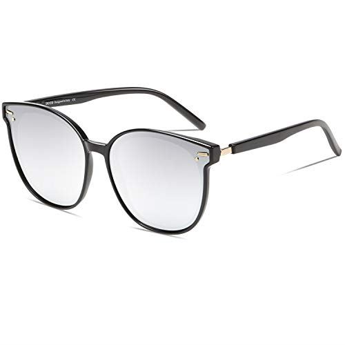 DUCO 2020最新 サングラス レディース uvカット uv400 偏光 レンズ レトロ丸型 sunglasses women 紫外線カット W017 シルバー DUCO 2020最新 サングラス レディース uvカット uv400 偏光 レンズ レトロ丸型 sunglasses women 紫外線カット W017 シルバー