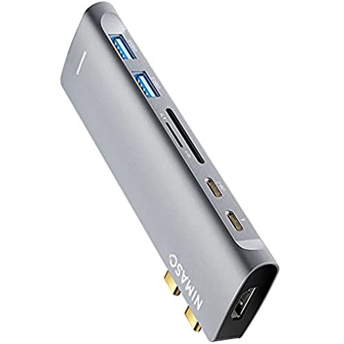 NIMASO 7-in-2 USB C nu MacBook Pro / Air p y100W PDΉ Thunderbolt 3 |[g / USB C 3.0 |[g / 4K 30Hz HDMI o̓|[g / 2 * ...