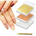 【 たっぷり300枚&ピンセット付き 】iikuru 金箔 フェイク シート ネイル 金箔シート ゴールド 模造 ヘアー ネイルアート 銀箔 銅箔 紙 300枚 セット y784 タイプB