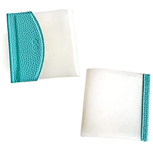 [blue bloom] マスクケース 本革 革 PVC 二つ折りマスクケース 携帯用 折り畳み シュリンク型押しレザー 日本製 おしゃれ かわいい bb010 (ブルーブルーム)
