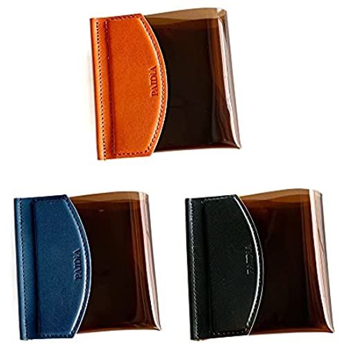 [PAIDiA] マスクケース 本革 革 PVC 二つ折りマスクケース 携帯用 折り畳み 栃木レザー 日本製 おしゃれ かっこいい P090 (オレンジ)
