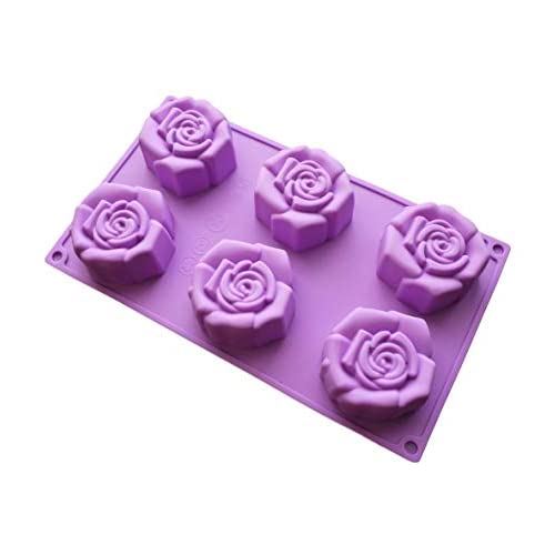 【Ever garden】 バラ 6個 薔薇 シリコンモールド レジン アロマストーン アロマワックスバー アロマワックスサシェ 手作り 石鹸 キャンドル 樹脂 粘土 オルゴナイト 型 抜き型