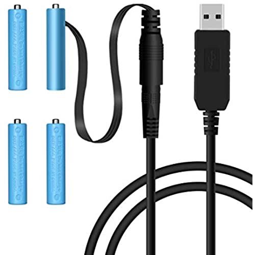 LANMU USB 5V-6V DC電源ケーブル エネループ ダミー電池 単4形バッテリー電源 4個セット充電池USB-DCケーブル付き 単4形バッテリー交換 電池スペーサー 繰り返し使用 クリスマス飾り/クリスマス/お正月/花火大会