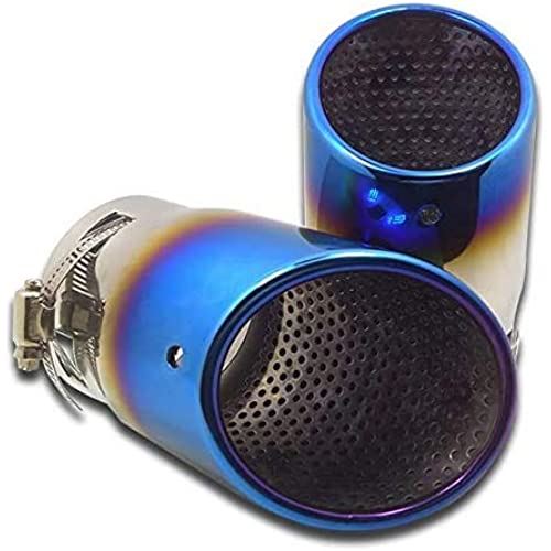 Takelablaze マツダ CX-3 新型 CX-5 KF系 デミオ アテンザ デリカD5用 マフラーカッター スラッシュカット チタン焼き シングルタイプ カスタム 外装パーツ ステンレス アクセサリー 約55mm~77mm適用 (2)