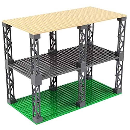 INIBUD 基礎板 ブロック プレート クラシック 互換性 16×32ポッチ 両面 柱付き 板3枚 柱12本 セット