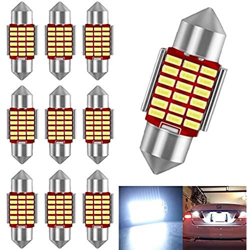 爆光 10個 T10 x 31mm 18連3014チップ 車ランプled ルームランプ ポジションランプ 12V 車検対応 無極性 /ホワイト