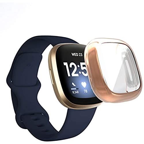 Fitbit Versa 3 ケース Fitbit Sense ソフトケース【ELMK】全面保護 耐衝撃 柔らかい メッキ 脱着簡単 TPU ウオッチ 保護ケース 超薄型 カバー フィットビット Versa3 / Sense バンパー 対応(ローズゴールド) Fitbit Versa 3 ケース Fitbit Sense ソフトケース【ELMK】全面保護 耐衝撃 柔らかい メッキ 脱着簡単 TPU ウオッチ 保護ケース 超薄型 カバー フィットビット Versa3 / Sense バンパー 対応(ローズゴールド)