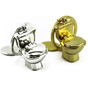 naissant ゴールド & シルバー 便器 ペア キーホルダー 運 ある キーチェーン 2個 セット 蓋が開きます