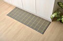 イケヒコ い草 畳 マット い草キッチンマットチェック 約60×240cm グレー 国産い草使用 滑りにくい加工 シンプルデザイン #8239770