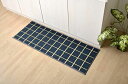 イケヒコ い草 畳 マット い草キッチンマットチェック 約60×270cm ネイビー 国産い草使用 滑りにくい加工 シンプルデザイン #8239880