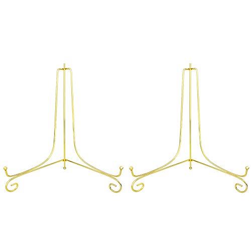 ゴールド プレートスタンド アイアン 皿立 写真立て 本立て 12号 (2 個セット)