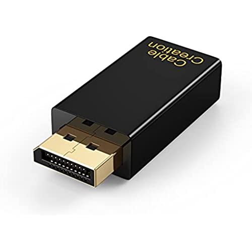 DP to HDMI, CableCreation DisplayPort → HDMI変換アダプタ 4K 3D 金メッキディスプレイポート(オス) → HDMI(メス) 1.4V ブラック