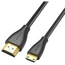 CableCreation Mini HDMI to HDMIϊP[u, 4K 60Hz Ultra HD, 3DΉ f[^] Mini-HDMIIX-HDMIIXϊP[u ubN/1.8M 2M