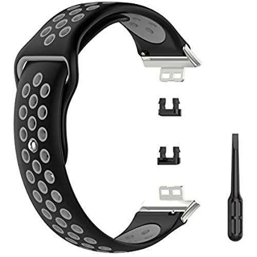 HUAWEI Watch FIT用 バンド ファーウェイ Watch Fit用 交換バンド スマートウォッチバンド 高級シリコーン製 SOOYEEH 柔らかい 超薄 超軽量 装着簡単 スポーツ 耐衝撃 防汗 10色可選 ... ブラック+グレー HUAWEI Watch FIT用 バンド ファーウェイ Watch Fit用 交換バンド スマートウォッチバンド 高級シリコーン製 SOOYEEH 柔らかい 超薄 超軽量 装着簡単 スポーツ 耐衝撃 防汗 10色可選 ... ブラック+グレー