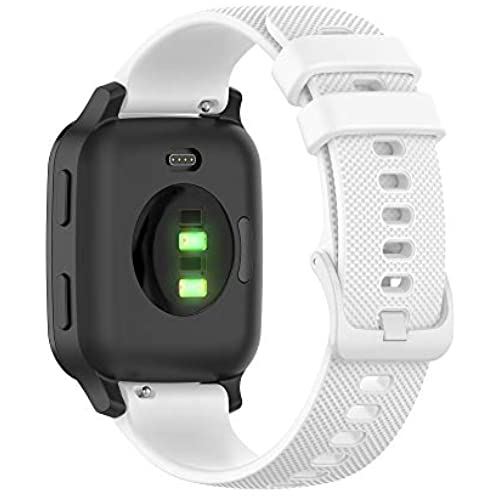 GARMIN ガーミン Approach S42, ForeAthlete 55, Venu Sq Music/Venu Sq, Approach S12用 交換バンド クイックリリースバンド ベルト 交換キット 腕時計バンド シリコン製 ... ホワイト