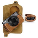 kinokoo Canon SX720 / SX730 / SX740 カメラケース PUレザー ショルダーストラップ付(ブラウン)