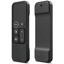 【elago】 Apple TV 4K 2017 / AppleTV HD 対応 リモコン ケース シリコン ケース リモコン 用 ストラップ 付属 コントローラー カバー [ AppleTV 第4世代 / AppleTV4K 第1世代 ... ブラック