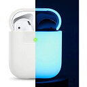 【elago】 AirPods 対応 ケース シリコン 製 シンプル 保護 カバー 耐衝撃 傷防止 保護 アクセサリー [ Apple AirPods1 / AirPods2 Wireless Charging Case エアーポッズ 対応 ... ナイトルミナス(夜光色)(2)