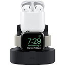 【elago】 Apple Watch/AirPods 対応 充電 スタンド 2in1 シリコン 充電ドック 純正ケーブル のみ対応 AirPods1 / AirPods2 AppleWatch SE Series6 ... iPhone / Apple Watch / AirPods ブラック