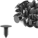 uxcell ボルトリベットファスナー 9 mm穴径 プラスチック トリムパネル固定クリップ ブラック gm用 30個