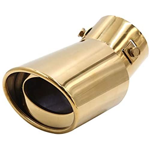 uxcell マフラーカッター エキゾーストマフラーチップ カスタムパーツ 外装パーツ 車用 ゴールドトーン..
