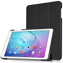 【CEAVIS】HUAWEI MediaPad T2 10.0 Pro/Qua tab 02 AU HWT31SWA ケース スタンド機能付き 耐衝撃 折り畳み 横開き 軽量型 (ブラック)